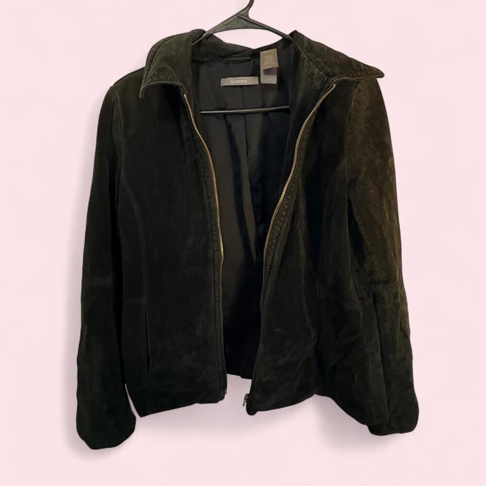 Liz Claiborne Size Large Suede Leather Jacket 90s Motorcycle